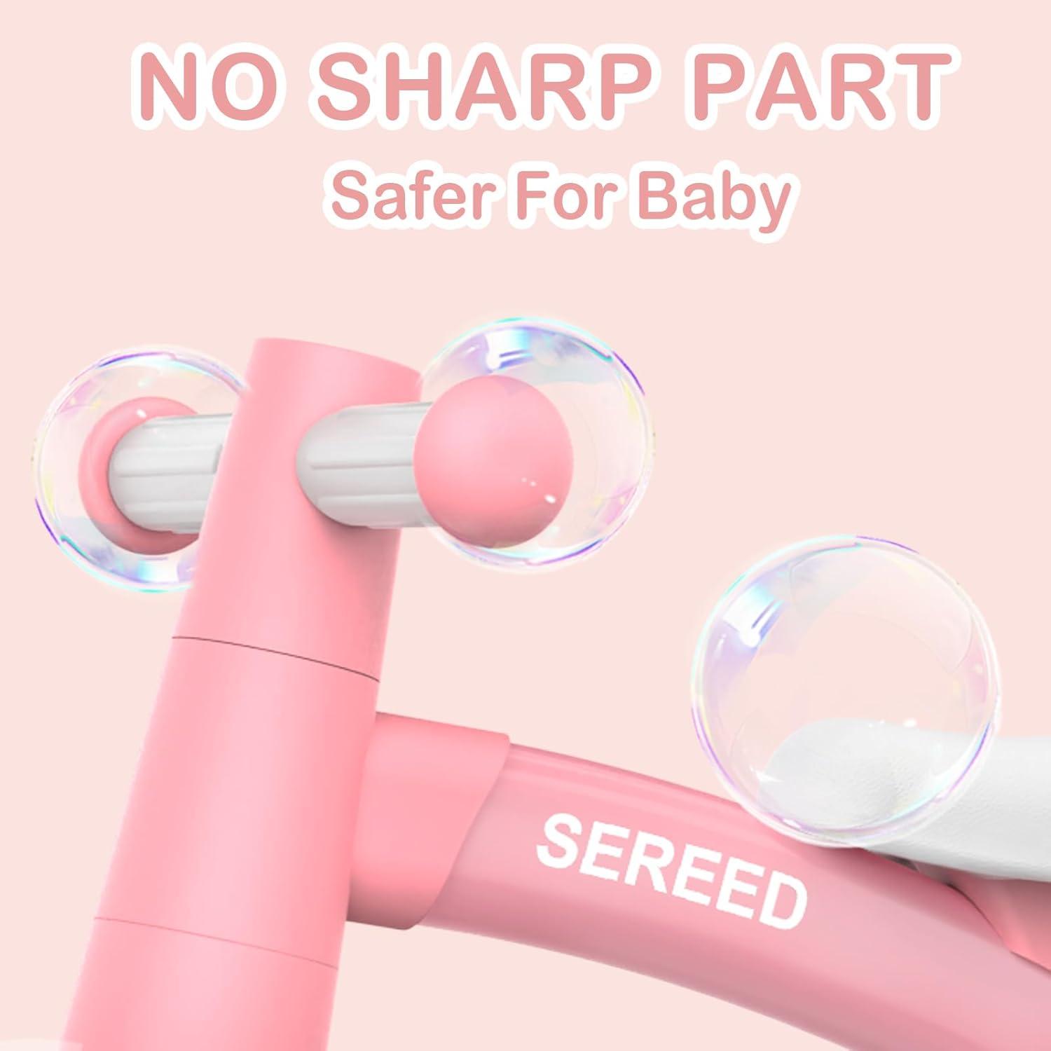 imageSEREED Colorful Lighting Baby Balance Bike Toys for 1 Year Old Boys Girls 1224 Month Toddler Balance Bike with 4 Silence Wheels First Birthday Gift GreenPink