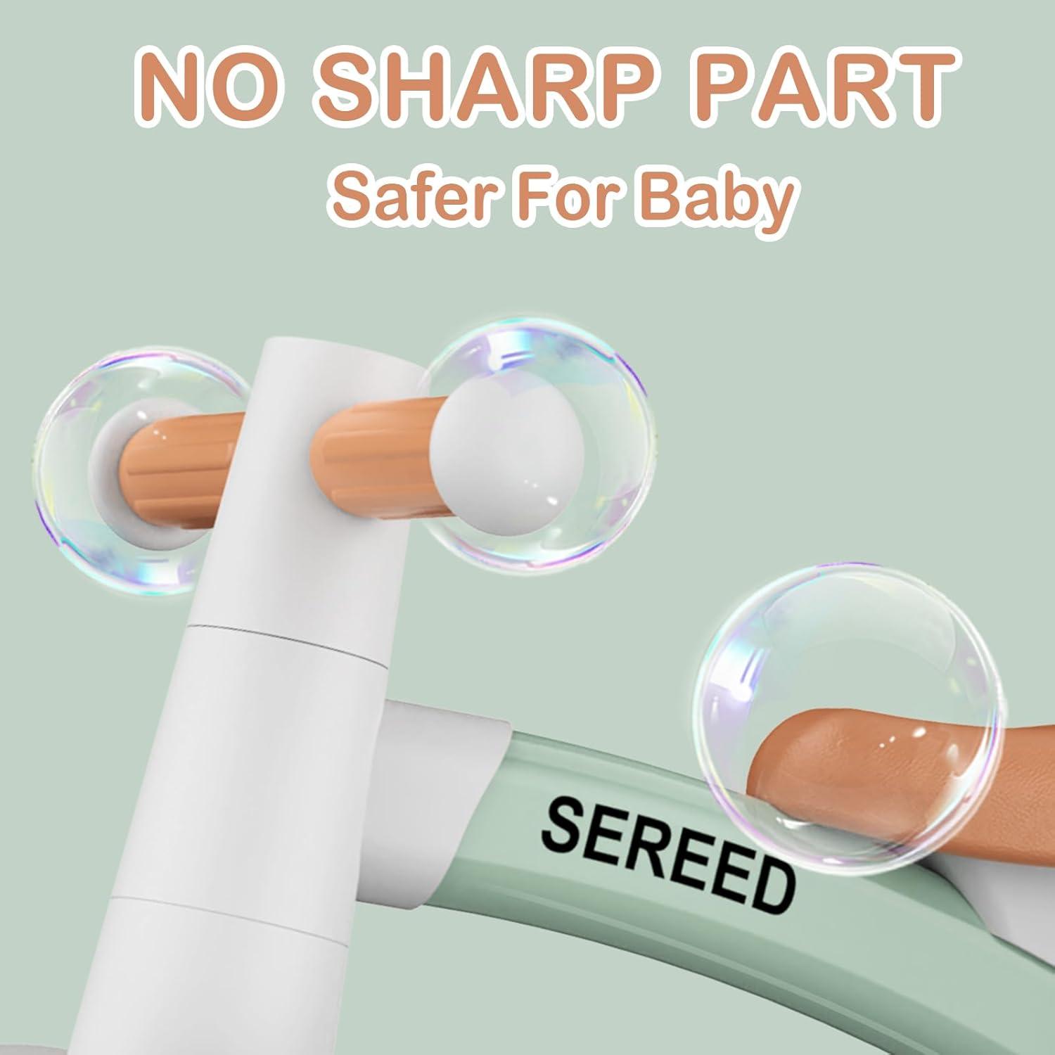 imageSEREED Colorful Lighting Baby Balance Bike Toys for 1 Year Old Boys Girls 1224 Month Toddler Balance Bike with 4 Silence Wheels First Birthday Gift GreenGreen