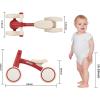 imageSEREED Baby Balance Bike for 1 Year Old Boys Girls 1224 Month Toddler Balance Bike 4 Wheels Toddler First Bike First Birthday GiftsRed