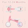 imageSEREED Colorful Lighting Baby Balance Bike Toys for 1 Year Old Boys Girls 1224 Month Toddler Balance Bike with 4 Silence Wheels First Birthday Gift GreenPink