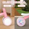 imageSEREED Colorful Lighting Baby Balance Bike Toys for 1 Year Old Boys Girls 1224 Month Toddler Balance Bike with 4 Silence Wheels First Birthday Gift GreenPink