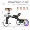 imageSEREED Colorful Lighting Toddler Tricycle for 25 Years Old Boys Adjustable SeatampampHandlebar Trike Removable Basket Birthday Gift Idea for Kids Ages 2 BlackBlack