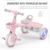 imageSEREED Colorful Lighting Toddler Tricycle for 25 Years Old Boys Adjustable SeatampampHandlebar Trike Removable Basket Birthday Gift Idea for Kids Ages 2 BlackPink