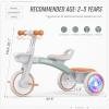 imageSEREED Colorful Lighting Toddler Tricycle for 25 Years Old Boys Adjustable SeatampampHandlebar Trike Removable Basket Birthday Gift Idea for Kids Ages 2 BlackGreen
