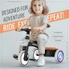 imageSEREED Colorful Lighting Toddler Tricycle for 25 Years Old Boys Adjustable SeatampampHandlebar Trike Removable Basket Birthday Gift Idea for Kids Ages 2 BlackBlack