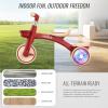imageSEREED Colorful Lighting Toddler Tricycle for 25 Years Old Boys Adjustable SeatampampHandlebar Trike Removable Basket Birthday Gift Idea for Kids Ages 2 BlackRed