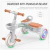 imageSEREED Colorful Lighting Toddler Tricycle for 25 Years Old Boys Adjustable SeatampampHandlebar Trike Removable Basket Birthday Gift Idea for Kids Ages 2 BlackGreen
