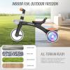 imageSEREED Colorful Lighting Toddler Tricycle for 25 Years Old Boys Adjustable SeatampampHandlebar Trike Removable Basket Birthday Gift Idea for Kids Ages 2 BlackBlack