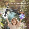 imageSEREED Colorful Lighting Toddler Tricycle for 25 Years Old Boys Adjustable SeatampampHandlebar Trike Removable Basket Birthday Gift Idea for Kids Ages 2 BlackBlack
