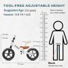 imageSEREED Toddler Balance Bike 2 Year Old No Pedal Kids Toy Bike for 25 Years Old ToolFree Adjustment Gift for 23 Girls Customize Plate with 3pcs Stickers PinkWhite