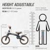 imageSEREED Toddler Balance Bike 25 Year Old 12 Inch Adjustable Folding Kids Bike Toy with Basket Birthday Gift for Age 3 4 5 Boys Girls ToolFree Assembly No Pedal BlackBlack