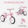 imageSEREED Toddler Balance Bike 25 Year Old 12 Inch Adjustable Folding Kids Bike Toy with Basket Birthday Gift for Age 3 4 5 Boys Girls ToolFree Assembly No Pedal BlackPink