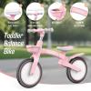 imageSEREED Toddler Balance Bike 25 Year Old 12 Inch Adjustable Folding Kids Bike Toy with Basket Birthday Gift for Age 3 4 5 Boys Girls ToolFree Assembly No Pedal BlackPink