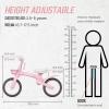 imageSEREED Toddler Balance Bike 25 Year Old 12 Inch Adjustable Folding Kids Bike Toy with Basket Birthday Gift for Age 3 4 5 Boys Girls ToolFree Assembly No Pedal BlackPink