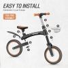 imageSEREED Toddler Balance Bike 25 Year Old 12 Inch Adjustable Folding Kids Bike Toy with Basket Birthday Gift for Age 3 4 5 Boys Girls ToolFree Assembly No Pedal BlackBlack