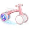 imageSEREED Colorful Lighting Baby Balance Bike Toys for 1 Year Old Boys Girls 1224 Month Toddler Balance Bike with 4 Silence Wheels First Birthday Gift GreenPink