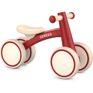 imageSEREED Baby Balance Bike for 1 Year Old Boys Girls 1224 Month Toddler Balance Bike 4 Wheels Toddler First Bike First Birthday GiftsRed