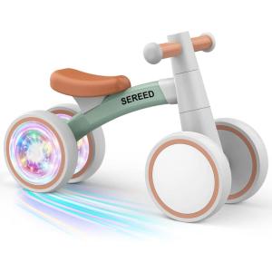 imageSEREED Colorful Lighting Baby Balance Bike Toys for 1 Year Old Boys Girls 1224 Month Toddler Balance Bike with 4 Silence Wheels First Birthday Gift GreenGreen