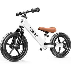 imageSEREED Toddler Balance Bike 2 Year Old No Pedal Kids Bicycle Toys for 25 Years Old ToolFree Adjustment Customize Plate with Stickers Gift for 23 Boys Girls WhiteWhite