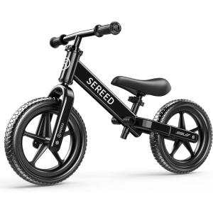 imageSEREED Toddler Balance Bike 2 Year Old No Pedal Kids Toy Bike for 25 Years Old ToolFree Adjustment Gift for 23 Girls Customize Plate with 3pcs Stickers PinkBlack