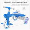 imageSEREED Colorful Lighting Toddler Tricycle for 25 Years Old Boys Girls Adjustable SeatampampHandlebar Trike Removable Basket Birthday Gift Idea for Kids Ages 2 BlueBlue