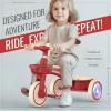 imageSEREED Colorful Lighting Toddler Tricycle for 25 Years Old Boys Girls Adjustable SeatampampHandlebar Trike Removable Basket Birthday Gift Idea for Kids Ages 2 BlueRed