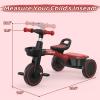 imageSEREED Toddler Tricycle for 25 Years Old Boys Girls Adjustable SeatampampHandlebar Trike Removable Basket Birthday Gift Idea for Kids Ages 2 Red BlackRed Black