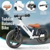 imageSEREED Toddler Balance Bike 2 Year Old No Pedal Kids Bicycle Toys for 25 Years Old ToolFree Adjustment Customize Plate with Stickers Gift for 23 Boys Girls White LightingWhite