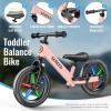 imageSEREED Toddler Balance Bike 2 Year Old No Pedal Kids Bicycle Toys for 25 Years Old ToolFree Adjustment Customize Plate with Stickers Gift for 23 Boys Girls White LightingPink Lighting